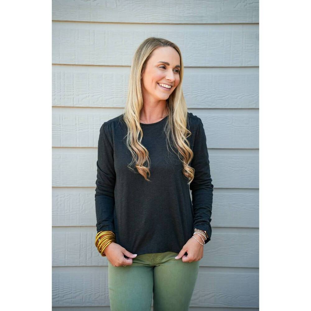 NEW ANOTHER LOVE melia slub top in black
